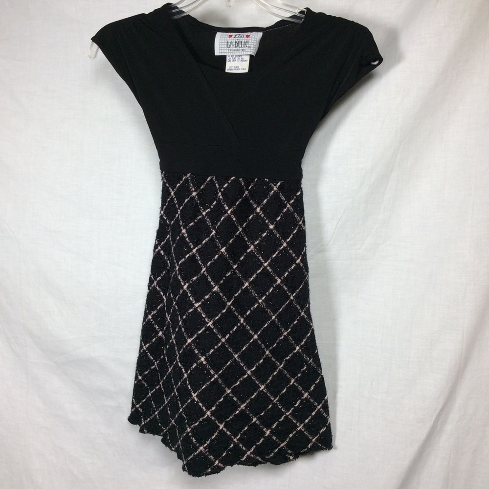Kids by La Belle Girls Black/Pink Dress, Sz 7